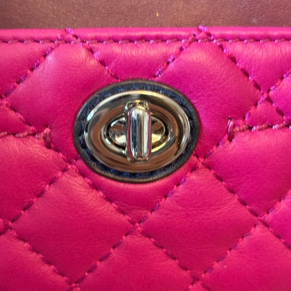 Coach Pink/Burgundy/Blue Quilted
Pattern Wristlet - Picture 3 of 4